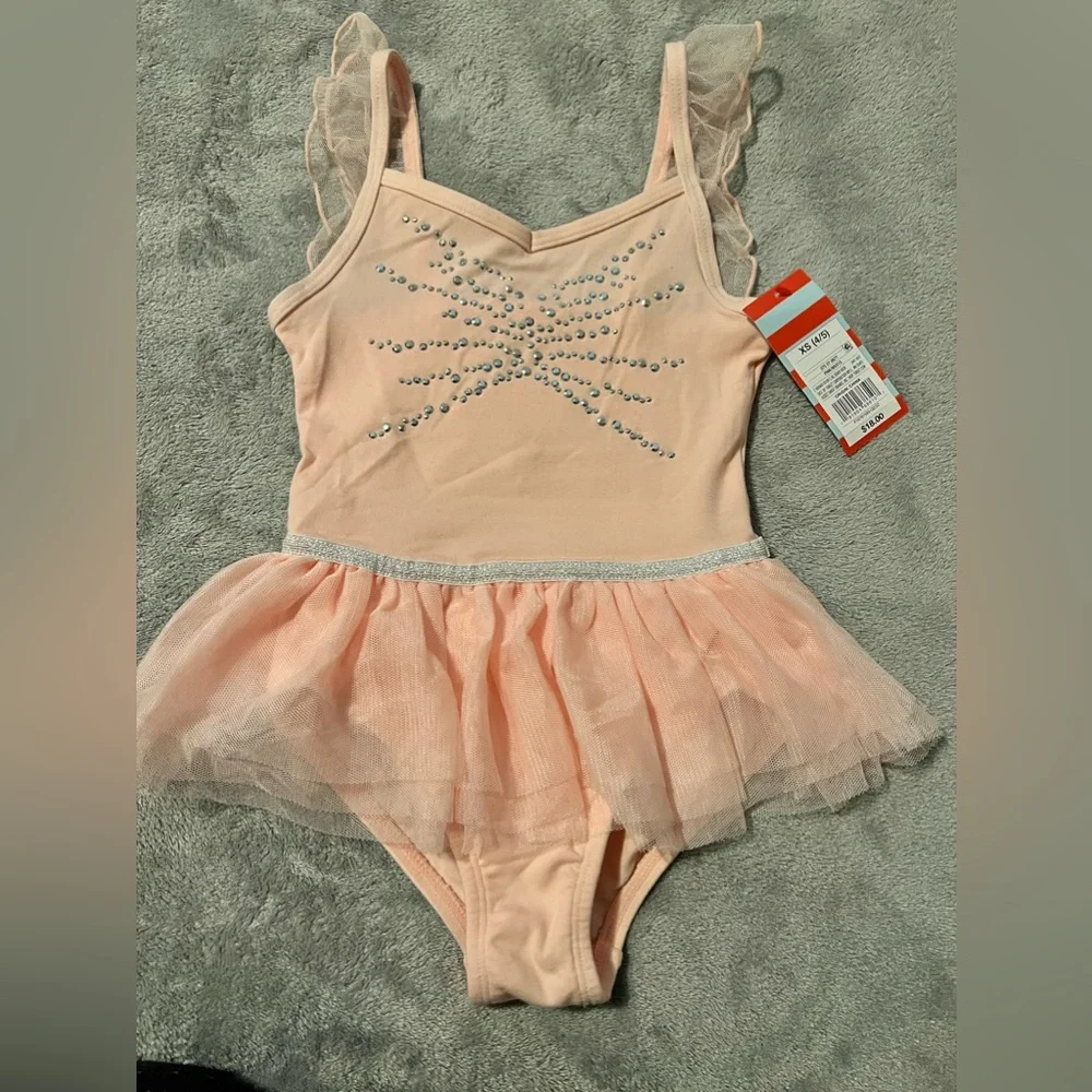 Girls Dancewear Cami Flutter Sleeve Leotard with Skirt - Cat & Jack